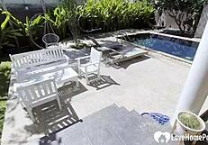 hot babe swims, strips, and grabs my cock poolside for some steamy teasing