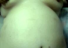 Ssbww with big belly gets pussy fucked POV style. Husband rubs belly and cums on it for extra thrill.