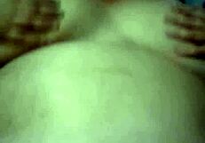 Ssbww with big belly gets pussy fucked POV style. Husband rubs belly and cums on it for extra thrill.