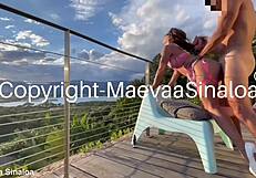 Maevaa sinaloa gets fucked like a whore outdoors, pussy filled with cum.