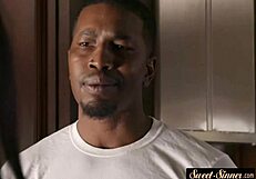 Glamorous Teen Rides Big Black Cock While Showering in Steamy Fantasy Scene