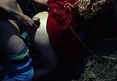 Beautiful teen lost in the field bends over for doggystyle with muscular stranger, featuring big pussy and deepthroat