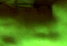 Tattooed blonde bends over in bold pose