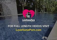 hot babe swims, strips, and grabs my cock poolside for some steamy teasing