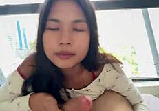 Petite Asian Teen Fucks in Luxury Hotel Room, Doggy and Cowgirl POV Leading to Facial Cumshot