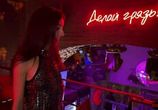 Public nightclub pickup leads to rough bondage creampie sex.