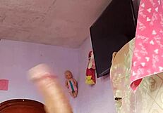 brunette with big tits gets tight pussy pounded by kinky lesbian blonde