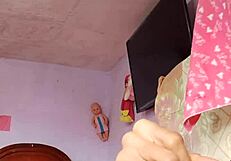 brunette with big tits gets tight pussy pounded by kinky lesbian blonde