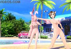 Megurine Luka And Meiko Reveal Big Tits And Ass In Full Nude Summer Idol Project.