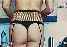 Housewife in Sexy Stockings Stars in Hot POV Tape