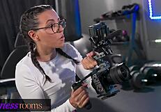 Fitness Rooms Lia Min Joins Steamy Gym Threesome With Hot Trainer