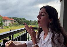 Eating Pizza With Cum On My Face In A Public Cafe