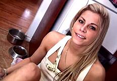 My Step-Sister In A Short Dress Painting Her Nails