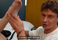 vlogger meets hot chick in hallway and hangs out at home