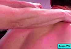 Busty Teen Brunette's Wet Nuru Massage With Kylie Rocket