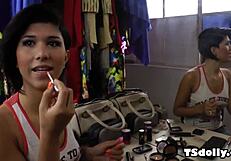 busty tranny jessica versace shows off her huge cock, oh my god!