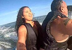 Insane! Latina Teen's First Time on Jet Ski Turns Wild at Guarujá Beach!