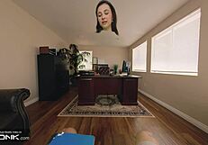 Skinny Violet Fucks Big Cock on Table in Ripped Uniform