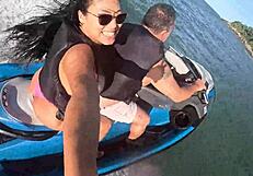 Insane! Latina Teen's First Time on Jet Ski Turns Wild at Guarujá Beach!