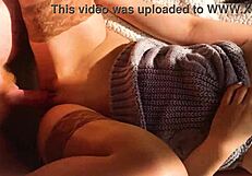 Cute petite brunette in sexy sweater gets creampied by amateur lover, showing her big tits and whore side in homemade scene