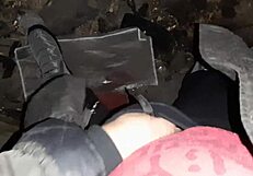 village girl gets off hot in cold barn