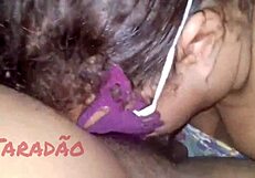 Submissive guy worships ass in homemade vid with saggy-titted babe