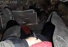 village girl gets off hot in cold barn