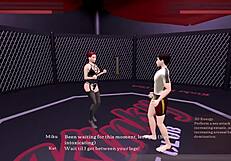 Kinky fight club loser gets fucked in cowgirl position at night club. Kat dominates the dancing scene