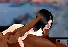 ब्राजीलियन बेब पहली बार बड़ा ब्लैक लंड चढ़ती है