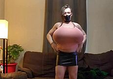 Shanneltrav Shows Off Her Massive Tits in Crossdressing Scene