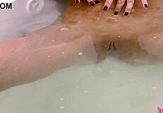 solo brunette alexandra roz fingering in the tub moaning in 4k