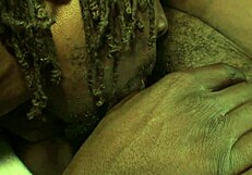 Big Black MILF's Thick Thighs Bent Over for Stepson's Big Cock