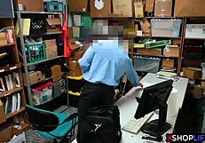 Mall Cop Fucks Shoplifting Teen's Hairy Pussy.