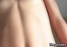 latina teen's small tits vs monster cock in blowjob cumshot