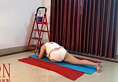 regina noir, why are you doing nude yoga in white panties at the gym?