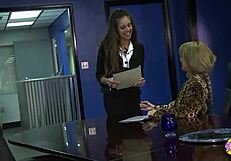 Hey, Lesbian Boss Tells Secretary to Shove Big Dildo in Her Wet Hole