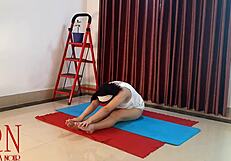 regina noir, why are you doing nude yoga in white panties at the gym?