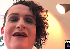 Damn! TS Solo Babe Goes Wild Masturbating and Dildoing Her Tight Hole!