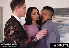 Adult Time - Bisexual boss and BF give naughty assistant a cum facial in MMF threesome