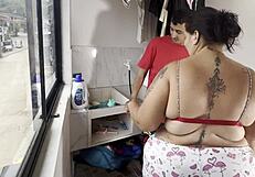 Rough Domination Sex with BBW Milf Neighbor Ends in Cumshot