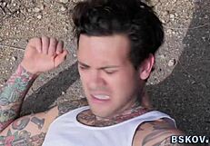 inked pornstar gets fingered and creampied hard