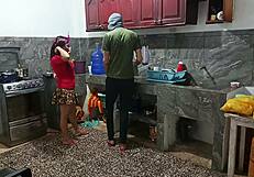 my perverted neighbor flashes her big ass in uniform while I'm there