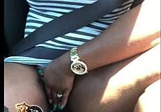 hardcore car sex with a young teen milf, her big tits bouncing as clothes get ripped off her big ass