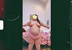 Mature Old Cougar Dances Topless, Showing Off Saggy Tits for the Camera