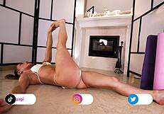 white bikini yoga hannahjames710 flexible athletic fitness session