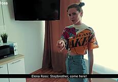 intense step sister workout with blowjob, handjob, cumshot on petite ass