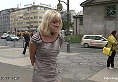 Pierced Pussy Blonde Fucked in Public