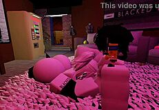 Getting screwed hard by a horny fan in Roblox fantasy