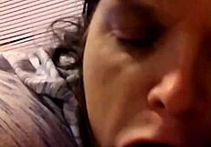 Mature BBW Sucks Young Black Cock in Interracial Encounter.