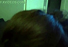 Wife intensely sucks massive cock naked, taking mouthful.